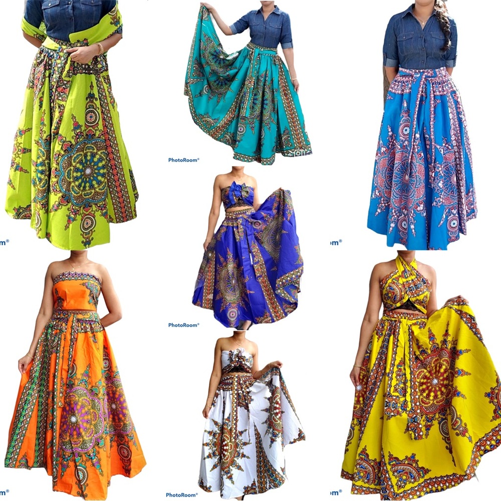 African Long Maxi Skirt African Dashiki Skirt African Skirt Long African Print
